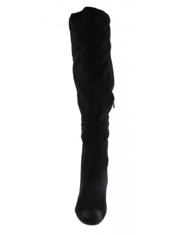 Kozak damski zamsz na obcasie VICENZA, Kolor czarny