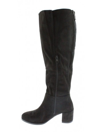 Kozak damski zamszowy na obcasie Sergio Leone, Kolor czarny