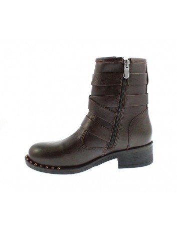 Botek młodzieżowy skórzany 4 klamry Pretty Woman,Kolor brązowy