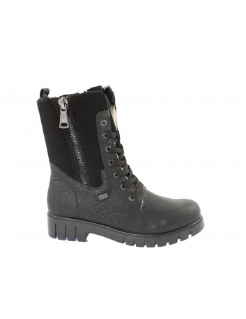 Trzewik skórzany damski Rieker TEX, Kolor czarny
