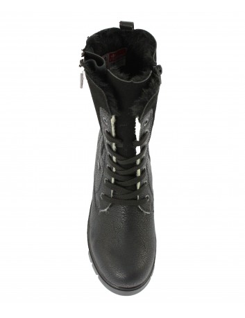 Trzewik skórzany damski Rieker TEX, Kolor czarny