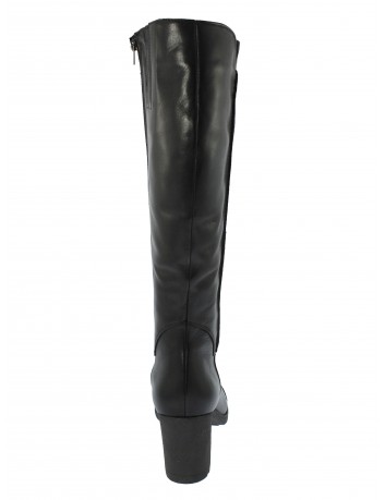 Kozak damski skórzany na obcasie Glanzbut, Kolor czarny