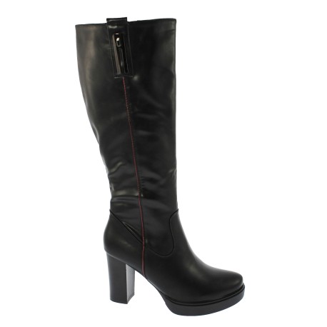 Kozak damski wys.obcas Daszyński, Kolor czarny