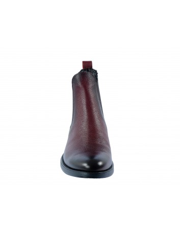 Sztyblet damski skórzany Maciejka Kolor bordo kratka