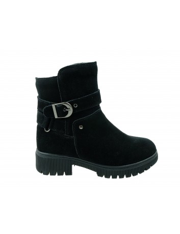 Botek damski ze skóry zamszowej Ferlenz, Kolor czarny