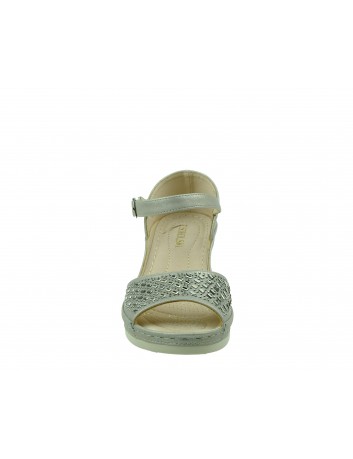 Komfortowy sandał damski na koturnie T.Sokolski, Kolor szary