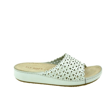 Skórzany klapek damski FLY SOFT, Kolor biały Skórzany klapek damski FLY SOFT, Kolor biały