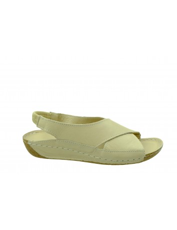 Skórzany komfortowy sandał damski krzyżak T.Sokolski, Kolor beżowy