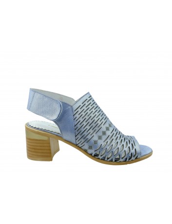 Sandał skórzany damski stabilny obcas T.Sokolski, Kolor jasno niebieski
