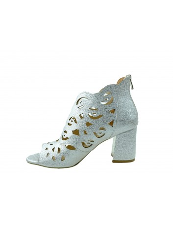 Sandał damski na obcasie Filo Donna, Kolor srebrny