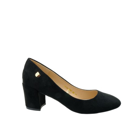 Czółenko damskie eko zamsz VINCEZA, Kolor czarny