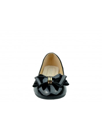 Balerina lakierowana kokarda VINCEZA, Kolor czarny