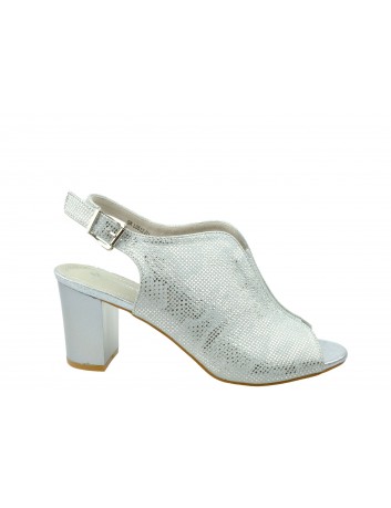 Sandał damski ażurowy na obcasie T.Sokolski, Kolor srebro