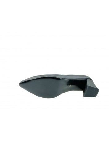 Czółenko skórzane damskie na obcasie ALP, Kolor czarny