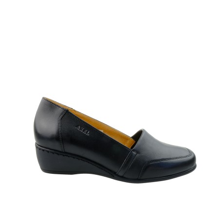 Półbuty skórzane na koturnie Axel 1830,Kolor czarny