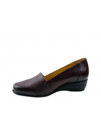 Półbuty skórzane na koturnie Axel 1830,Kolor rubin