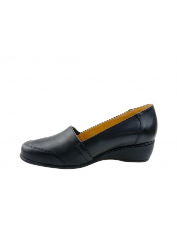 Półbuty skórzane na koturnie Axel 1830,Kolor czarny