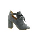 Sandał damski na obcasie VINCEZA 19-1751, Kolor szary