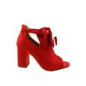 Sandał damski na obcasie VINCEZA 19-1751, Kolor czerwony