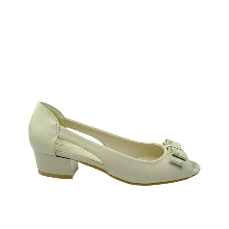 Letnie czółenko damskie M.Daszyński SA146-1,Kolor beżowy