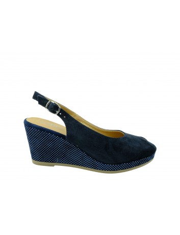 Sandał damski na koturnie Tamaris1-29303-22N, Kolor granatowy