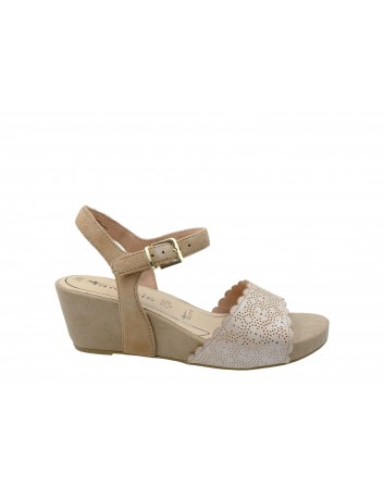 Sandał damski na koturnie Tamaris1-28366-22R,Kolor różowy