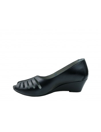 Czółenko letnie skórzane Maciejka 04019, Kolor czarny