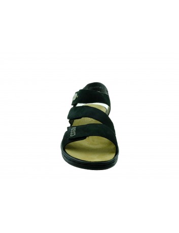 Skórzany sandał damski Rieker 64573-00S, Kolor czarny