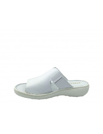 Skórzany klapek damski Stella 663, Kolor biały