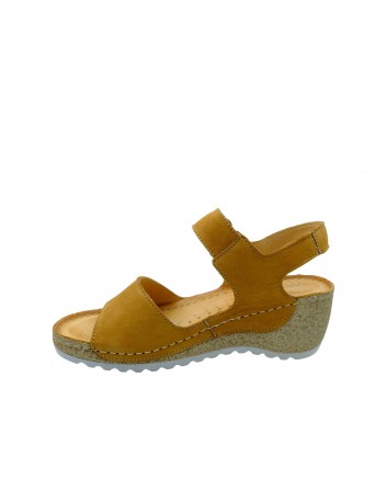 Sandał damski skóra nubuk Wasak 474, Kolor rudy