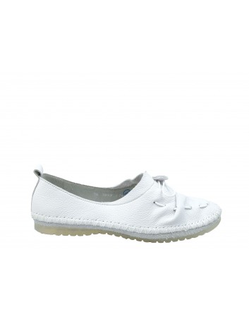 Balerina damska skórzana Maciejka 03955, Kolor biały
