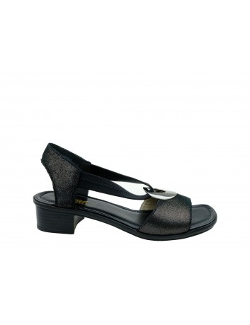 Skórzany sandał damski Rieker  62662-03S, Kolor czarny