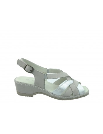 Sandały skórzane ALF WŁ 3501,Kolor srebrny