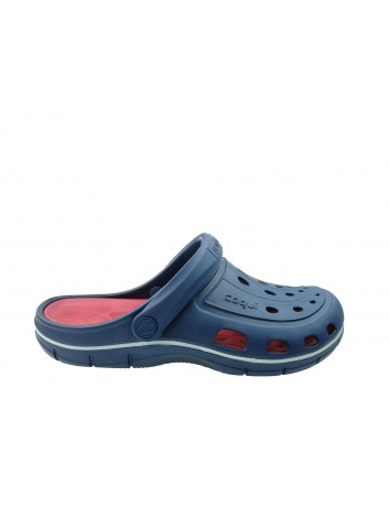 Klapki męskie COQUI GO 6351-100-2135B,Kolor granat z czerwonym