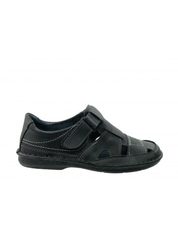 Letni półbut skórzany VINCI 230/63,Kolor czarny