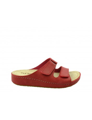 Skórzany klapek damski FLY SOFT BER S302.041,Kolor czerwony