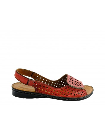 Sandały skórzane damskie T.Sokolski SUL 1414,Kolor czerwony