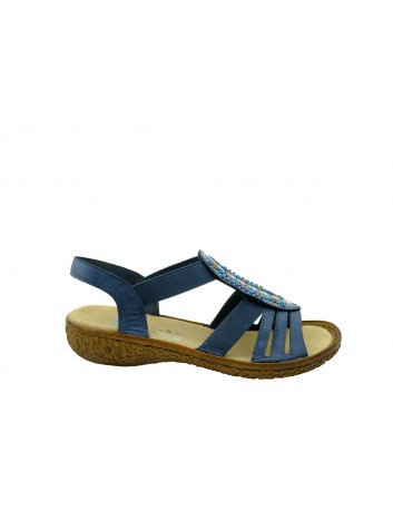Sandał damski Rieker V69G7-14, Kolor niebieski