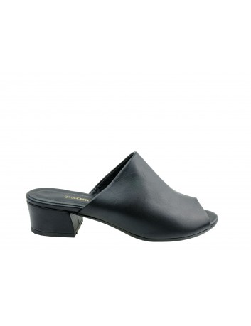 Klapki skórzane damskie ALP 2482 T.Sokolski, Kolor czarny