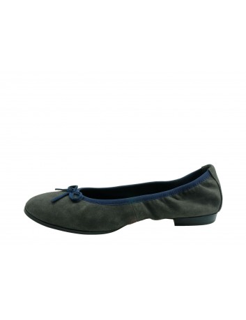 Balerina skórzana Tamaris 1-22116-23,Kolor szary z granatowym