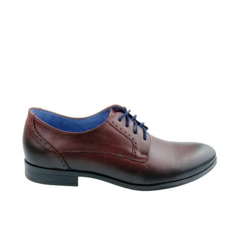 Półbut męski skórzany nikopol 1645,Kolor bordo