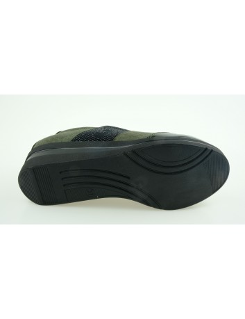 Półbut damski na koturnie Sergio Leone PB225,Kolor zielony