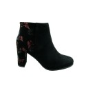 Botki damskie Sergio Leone BT547,Kolor czarny z różem