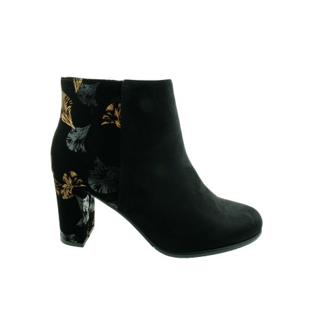 Botki damskie Sergio Leone BT547,Kolor czarny z beżowym