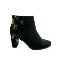 Botki damskie Sergio Leone BT547,Kolor czarny z beżowym