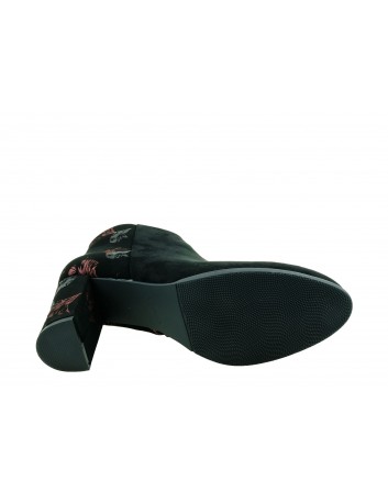 Botki damskie Sergio Leone BT547,Kolor czarny z różem