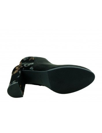 Botki damskie Sergio Leone BT547,Kolor czarny z beżowym