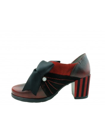 Półbuty skórzane Maciejka03655, Kolor czerowony