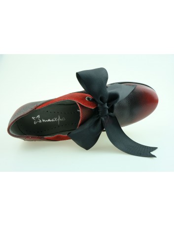 Półbuty skórzane Maciejka03655, Kolor czerowony