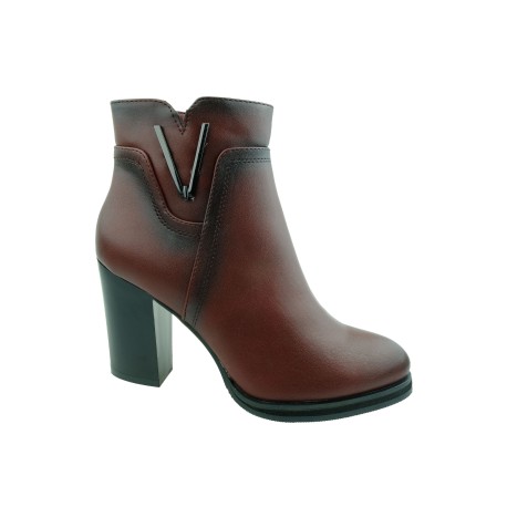 Botki damskie Sergio Leone BT537,Kolor bordo